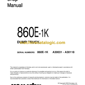 Komatsu 860E-1K Dump Truck Shop Manual (CEBM024206)