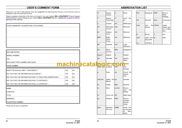 Bell 1866, 1866F, 1226 & 1226F Rigid Tractor Operator's and Maintenance Manual (874248) - Image 3