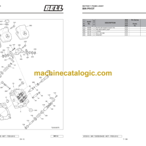 Bell B40D, B35D 6X6 ADT MK 7, B35D 6X6 WDB ADT MK 7 Articulated Dump Truck Parts Manual (872310) (A840D70, A835D70, A836D70)