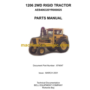 Bell 1206 2WD Rigid Tractor Parts Manual (874047 AEB406320YR000025, 870209)