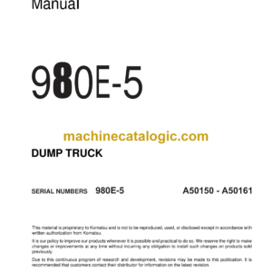 Komatsu 980E-5 Dump Truck Shop Manual (CEBM037302)