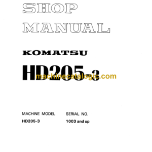 Komatsu HD205-3 Articulated Dump Truck Shop Manual (SEBM05670302)