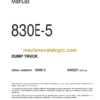 Komatsu 830E-5 Dump Truck Shop Manual (CEBM038001)
