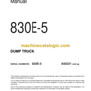 Komatsu 830E-5 Dump Truck Shop Manual (CEBM038001)