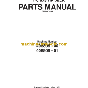 Bell T17C 6X6 Tip Deck Parts Manual (872007-01)