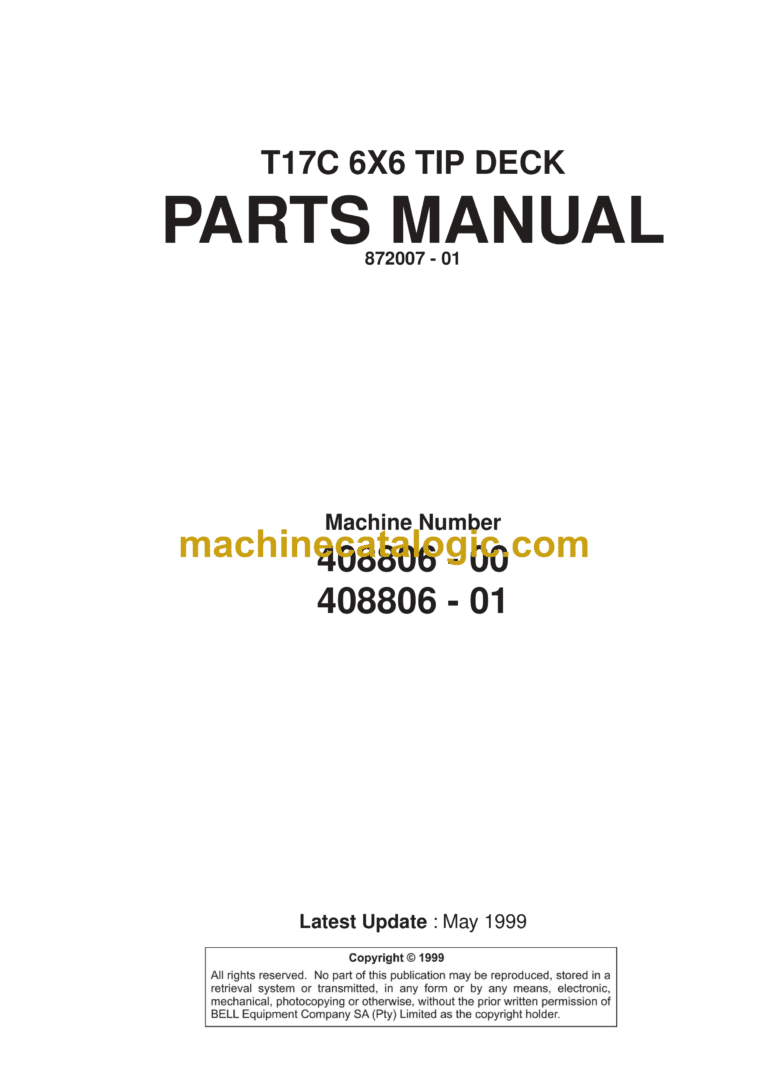 Bell T17C 6X6 Tip Deck Parts Manual (872007-01)