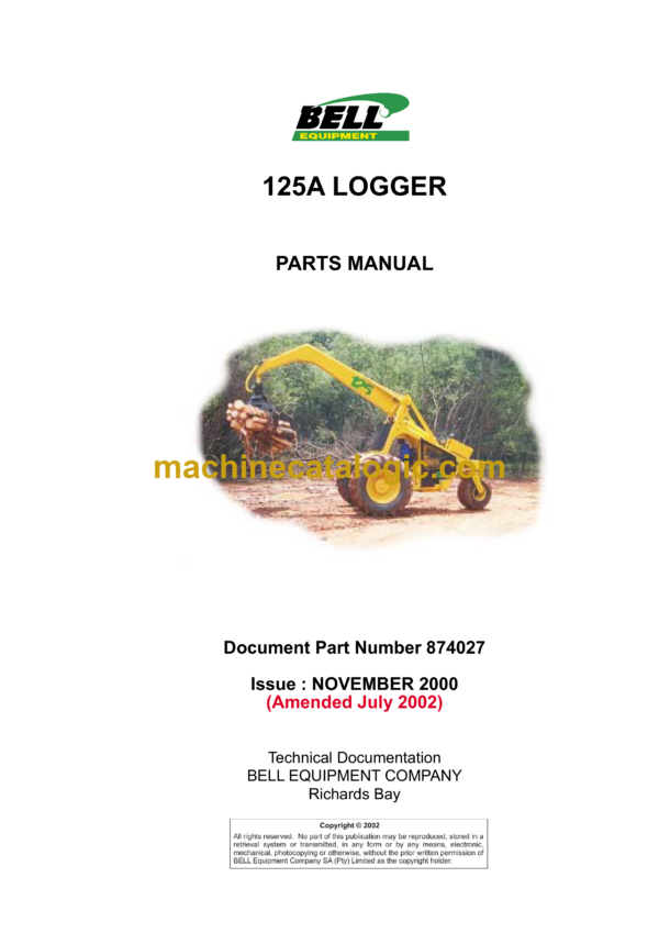 Bell 125A Logger Parts Manual (874027, 874065 June 2002, 874065 October 2004)