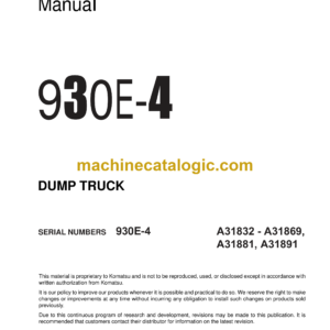 Komatsu 930E-4 Dump Truck Shop Manual (CEBM029502)