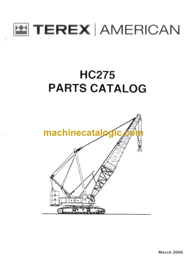 Terex HC275 Crane Parts Catalog