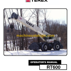 Terex RT600 Crane Operator's Manual