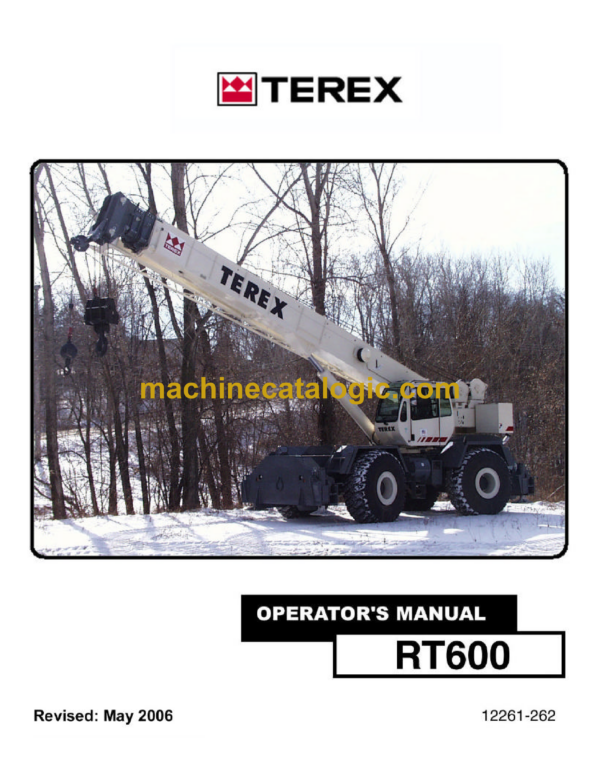 Terex RT600 Crane Operator's Manual