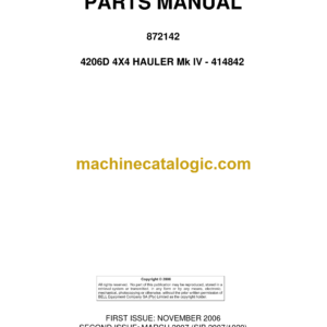 Bell 4206D 4X4 HAULER Mk IV - 414842 Parts Manual (872142)