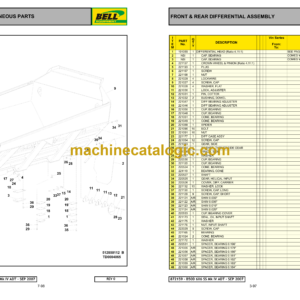 Bell B50D 6X6 SS ADT MK IV Articulated Dump Truck Parts Manual (872159) (416852)