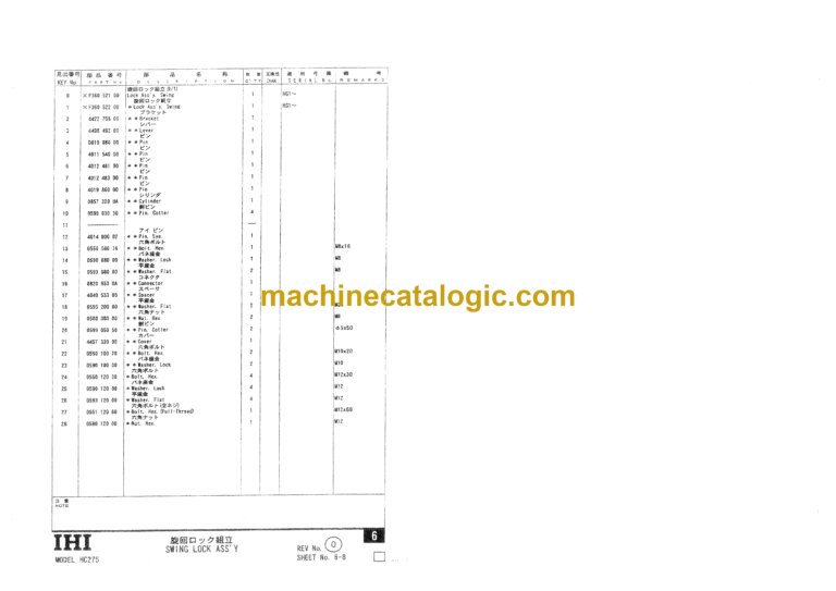 Terex HC275 Crane Parts Catalog