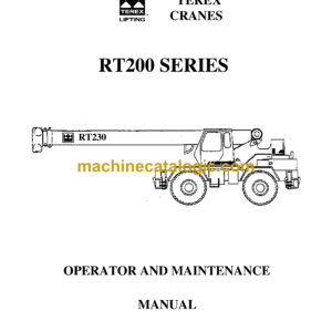 Terex RT200 Series Crane Operator and Maintenance Manual