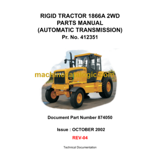 Bell 1866A 2WD Rigid Tractor Parts Manual (412351)