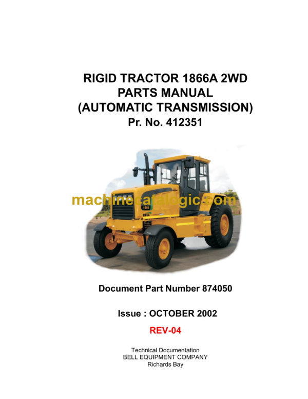 Bell 1866A 2WD Rigid Tractor Parts Manual (412351)