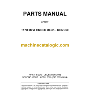 Bell T17D Mk VI Timber Deck - C817D60 Parts Manual (872237)