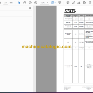 Bell B35E 6X6 ADT, B40E 6X6 ADT, B45E 66 ADT, B50E 6X6 ADT, B60E 4X4 ADT Articulated Dump Truck Service Manual (BN053280)