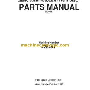 Bell 2808C Agri Hauler Twin Disc Parts Manual (872064 and October 1999)