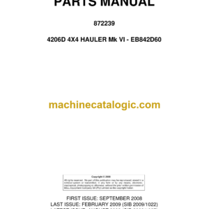 Bell 4206D 4X4 HAULER Mk VI - EB842D60 Parts Manual (872239)