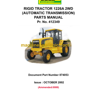 Bell 1226A 2WD Rigid Tractor Parts Manual (874053, October 2002)