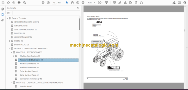 Bell 1206F 4X4 and 1206 4X2 Rigid Tractor Operator's and Maintenance Manual (874225) - Image 4