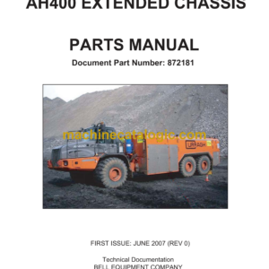 Bell AH400 Extended Chassis Articulated Dump Truck Parts Manual (872181)