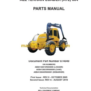 Bell 884 All Terrain Loader ATL Parts Manual (874049)