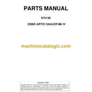 Bell 2306D Mk IV Artic Hauler Parts Manual (872139)