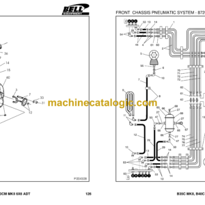 Bell B35C 6X6 ADT MKII B40C 6X6 ADT MKII NON-RETARDER B40C 6X6 ADT MKII RETARDER B40CM 6X6 ADT MKII Articulated Dump Truck Parts Manual (872071.01)