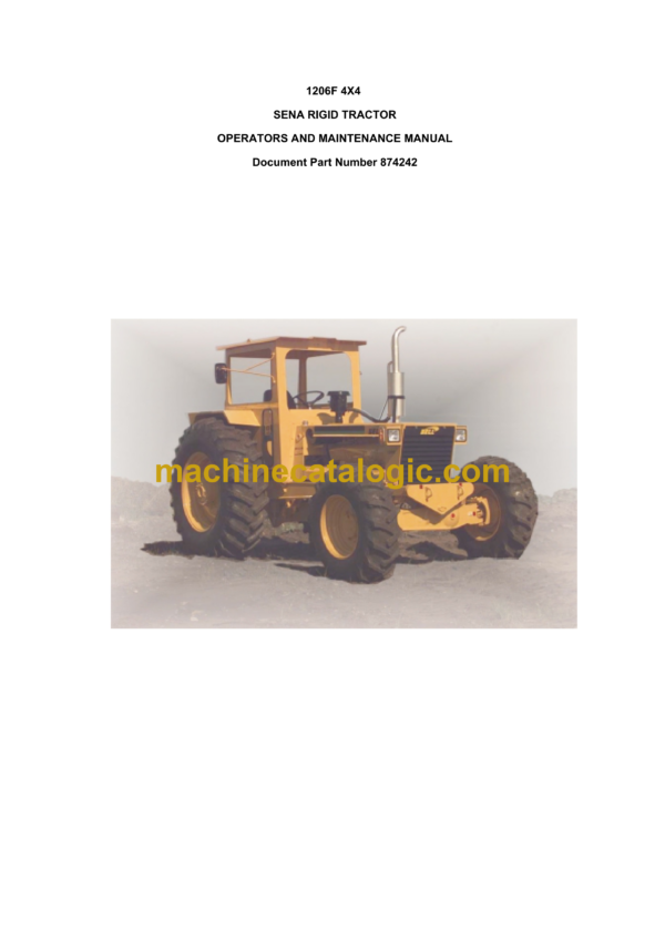 Bell 1206F 4X4 Sena Rigid Tractor Operator's and Maintenance Manual (874242)