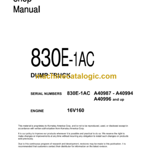 Komatsu 830E-1AC Dump Truck Shop Manual (CEBM032802)