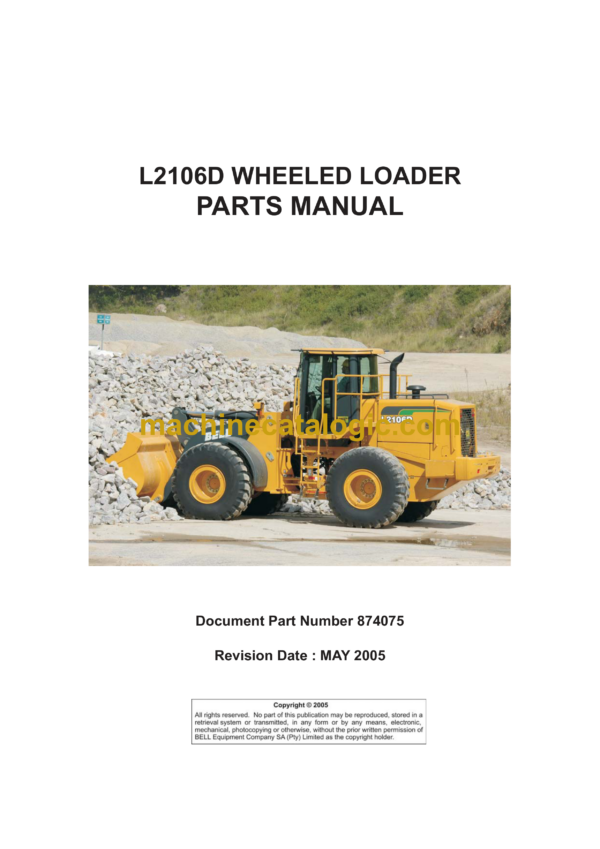 Bell L2106D Wheeled Loader Parts Manual (874075)