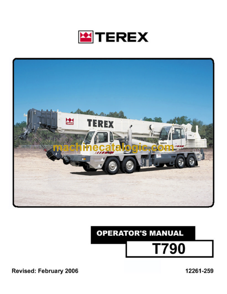 Terex T790 Crane Operator's Manual (12261-259)