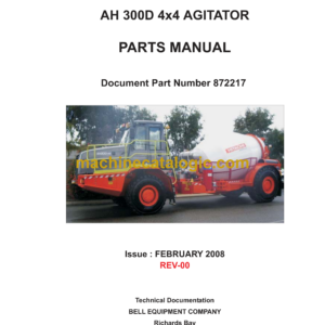 Bell AH 300D 4x4 Agitator Parts Manual (872217)