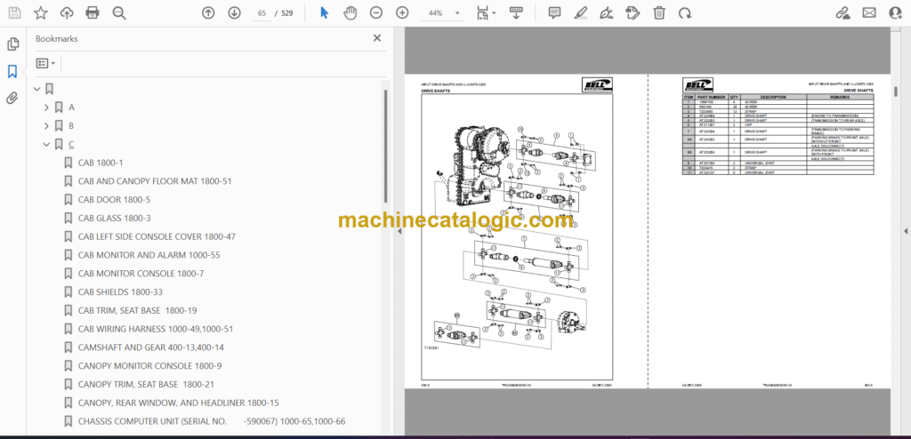 Bell L2106D Wheeled Loader Parts Manual (874075)