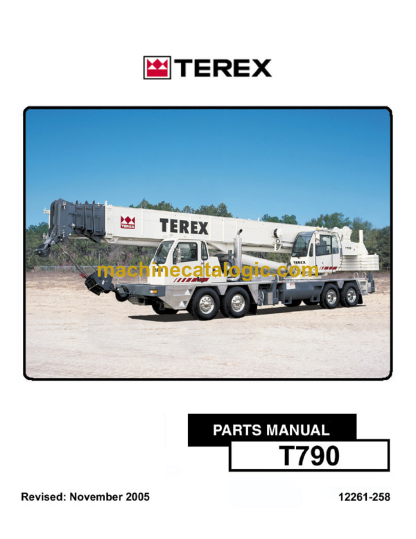 Terex T790 Crane Parts Manual (12261-258)