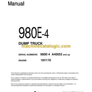 Komatsu 980E-4 Dump Truck Shop Manual (CEBM031606)