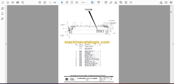 Terex T790 Crane Parts Manual (12261-258) - Image 2