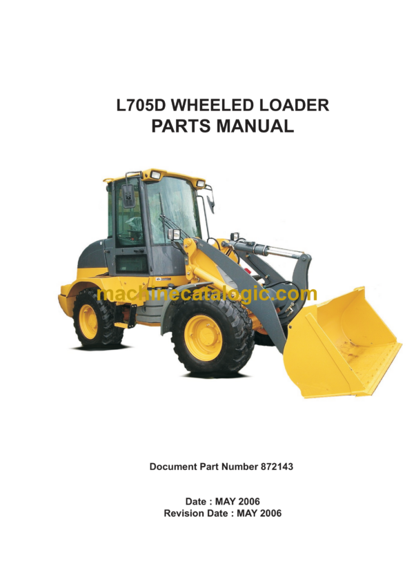 Bell L705D Wheeled Loader Parts Manual (872143)