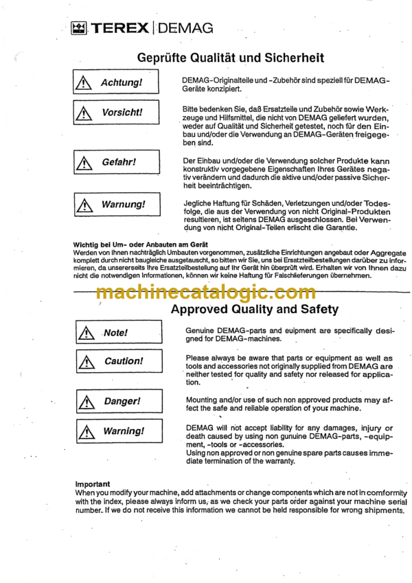 Terex AC80-2 Crane Parts Manual (81853)