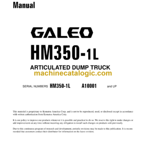 Komatsu HM350-1L Galeo Dump Truck Shop Manual (CEBM015400)