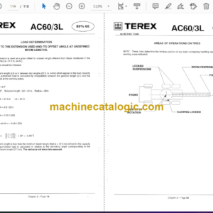 Terex AC60-3 and AC60-3L Crane Lifting Capacity Chart