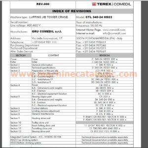 Terex CTL 340- 24 HD23 Luffing Boom Tower Crane Erection – Use – Maintenance Manual PDF