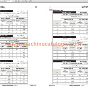 Terex CTT 61/A-2.5 TS12 Flat Top Tower Crane Full PDF Manual (Erection, Use, Maintenance, Spare Parts)