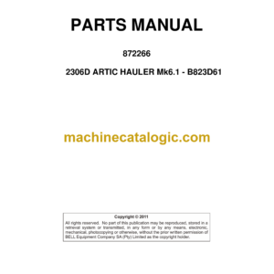 Bell 2306D Artic Hauler Mk 6.1 - B823D61 Parts Manual (872266)