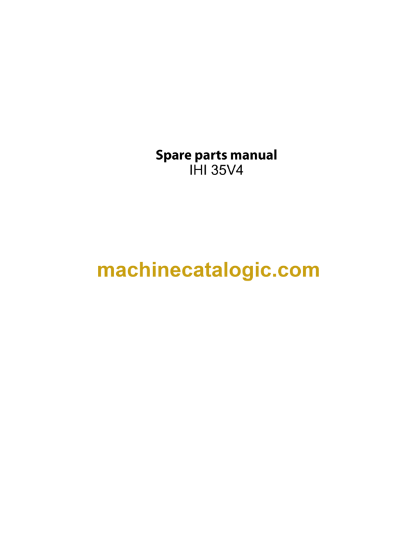 IНI 35 V4 Excavator Spare Parts Manual