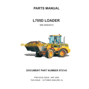 Bell L705D Loader Parts Manual (872143)