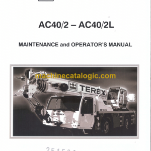 Terex AC40, AC40-2, AC40-2L Crane Maintenance and Operator's Manual